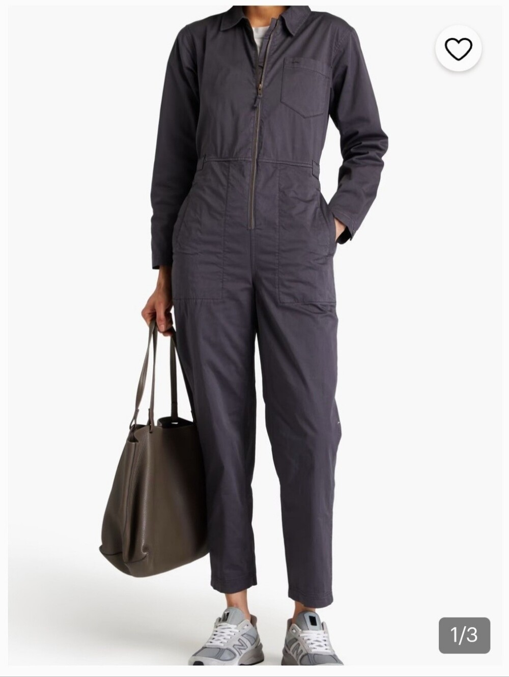 Alex Mill Gray Utility Jumpsuit with Front Zipper